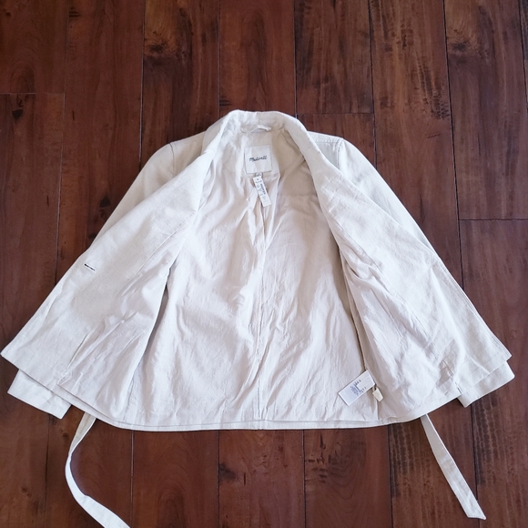 Madewell Women's Cotton-Linen Belted Blazer Jacket Size XS - Picture 11 of 13
